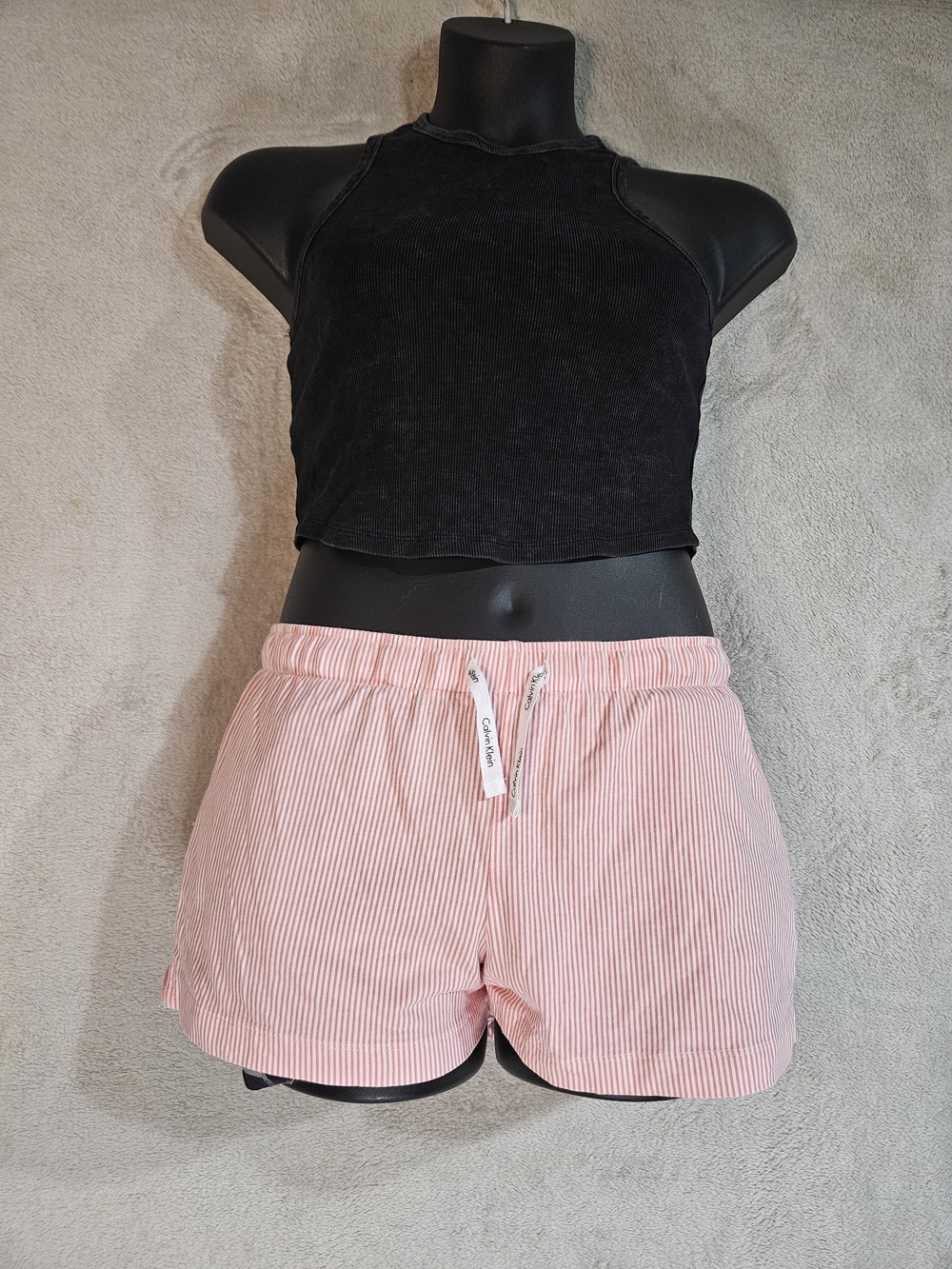 Calvin Klein Pink and White Striped Sleep Shirt